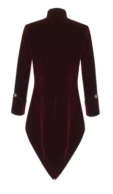 Mens Handmade Steampunk Tailcoat Jacket Goth Victorian Velvet Coat - Main Image