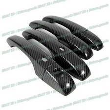 For 11-20 Dodge Journey Glossy Black Carbon Fiber Smart Door Handle Covers Trims