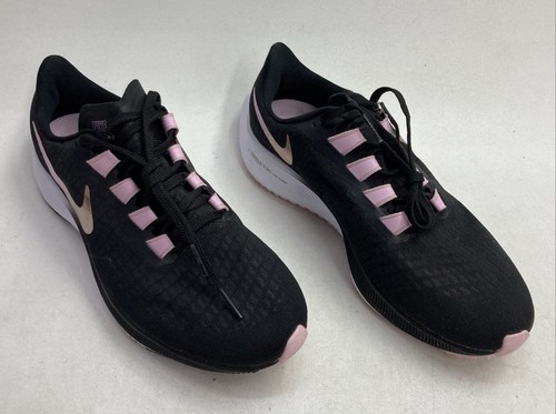 Nike Air Zoom Pegasus 37 Black Rose Gold Pink Running Sneakers Women's Size 8