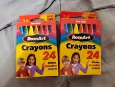 Lot 2 Vintage 2003 RoseArt Branded 24 Box Of Crayons NEW!