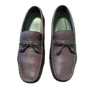 H.S. Trask leather loafers tassel slip on dress shoes preppy classic designer 10 HS Trask Black Textured and Smooth Brown Leather Tassel  main image 4