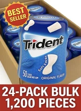 24-PK Trident Soft Sticks Gum 50ct Unwrapped – Original | 1200 Sticks | Bulk