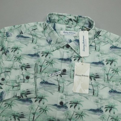 Tommy Bahama Men's Size L Long-Sleeve Shirt ''Oceanic Oasis'' Palm Print NWT