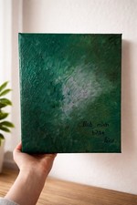 Acrylbild auf Leinwand, Abstrakt, Selbst Gemalt, Grün, weiß