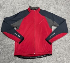 Endura MT500 Cycling Jacket Mens Medium Red Softshell Bike Jersey Full Zip MTB