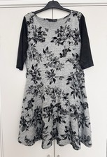 Grey floral skater dress 3/4 sleeves Primark