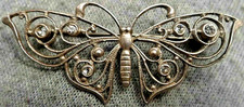 TRAUMHAFTE GROSSE ANTIKE SCHMETTERLINGS SIMILI BROSCHE IN 925-IGER SILBER!!!