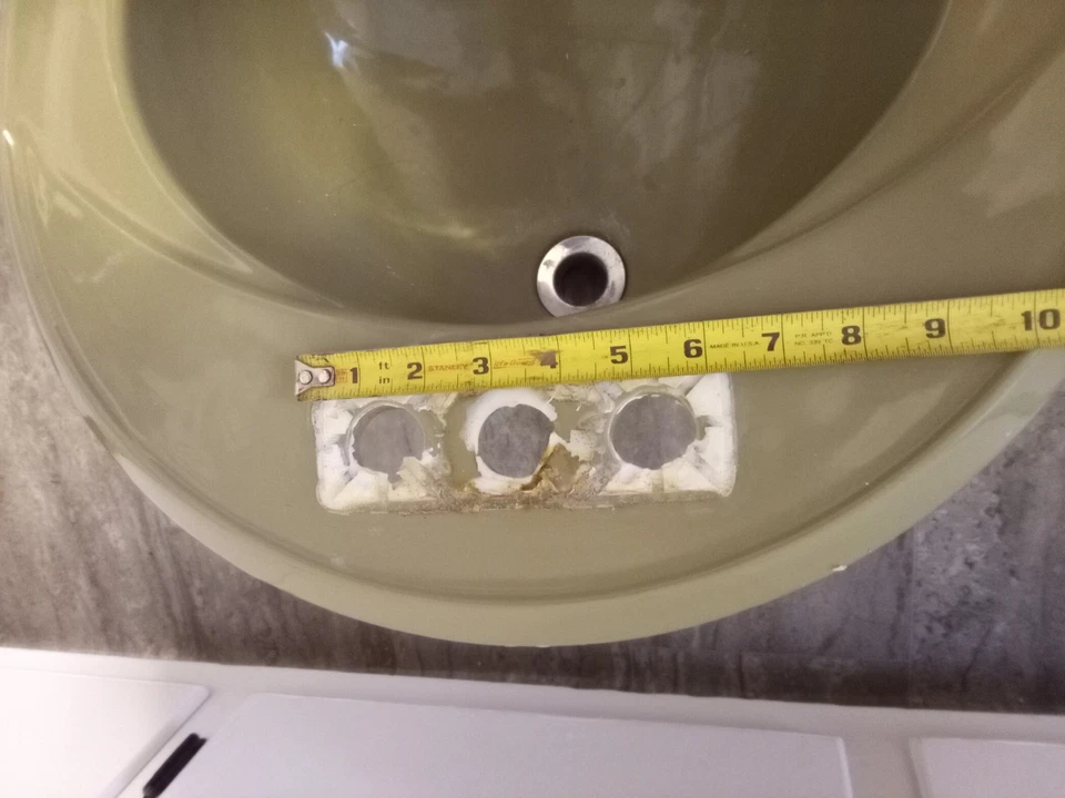 De colección. Grúa lavabo lavabo 608 cerámica Mid Century 1973 verde redondo Foto 4 de 4