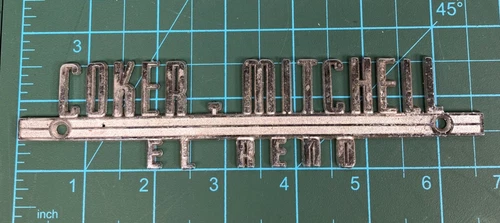 VTG Coker Mitchell El Reno OK AMC GM Mopar Metal Dealership Emblem Badge Tag