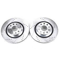 Power Stop Rear Evolution Drilled & Slotted Rotors - Pair Fits 17-18 Audi RS3