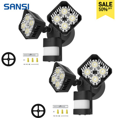 SANSI 2-Pack LED Motion Sensor 3400lm 30W Outdoor Security Lights Wall Lamp IP65