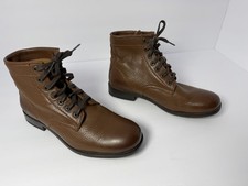 Frye Tyler Brown Cognac Leather Laces Women Combat Heeled Ankle Boots Size 7B