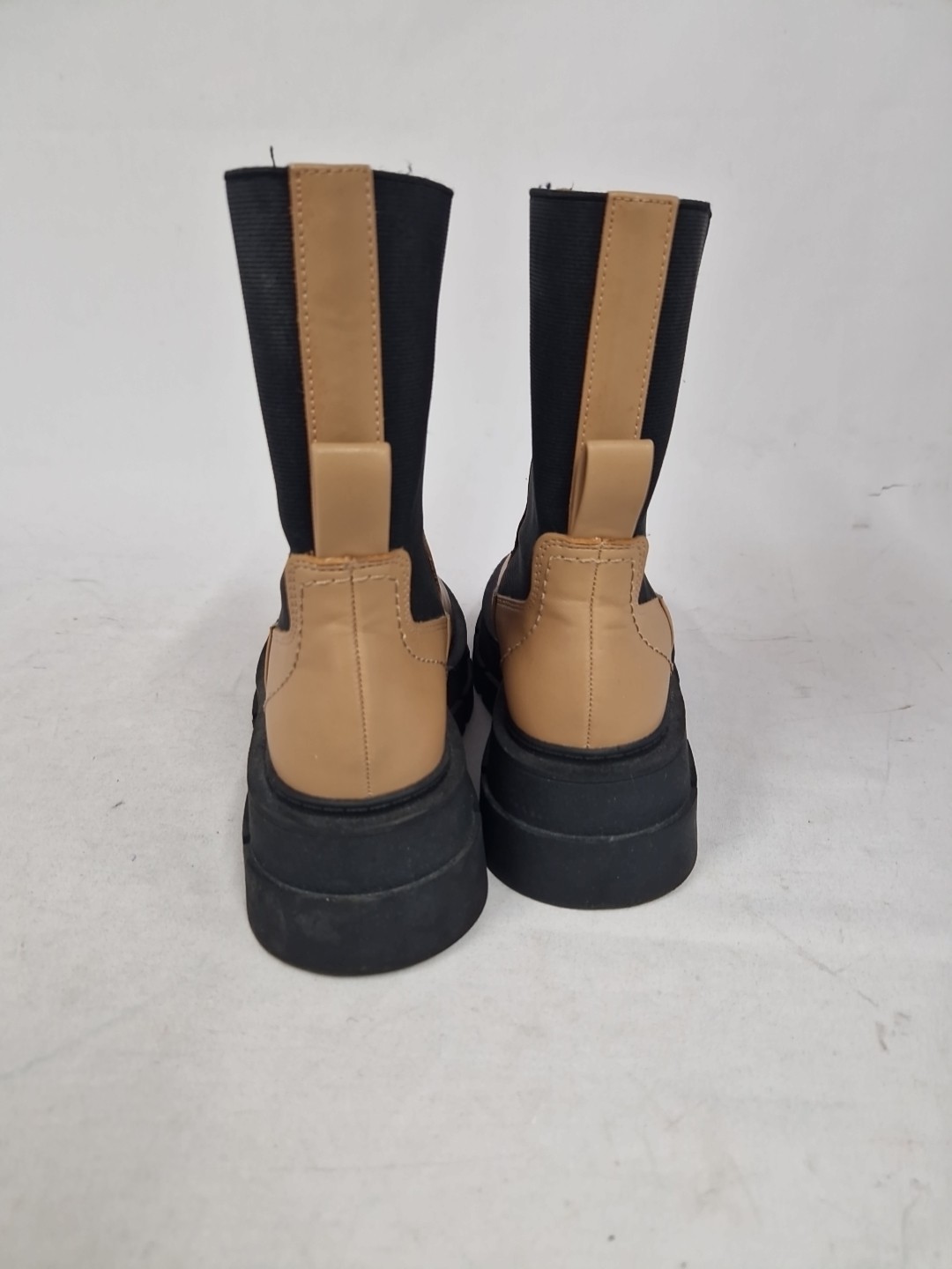 SAOLA Stivaletti Chelsea slip on elasticizzati suola Chucky marrone mango UK 4