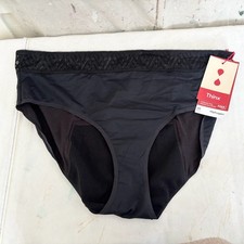 Thinx Comfort Stretch Hiphugger Underwear Size 4X - Black Period Panties NWT