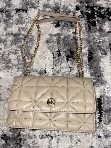 Michael Kors Women's Medium Satchel Crossbody Bag Handbag Brown Leather MK Purse