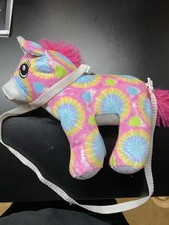 Unicorn Plush Purse With Zipper Compartment Woven Shoulder Carrying Strap