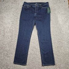 NWT Lauren Ralph Lauren Modern Straight Curvy Jeans Womens 12 Stretch Dark LRL