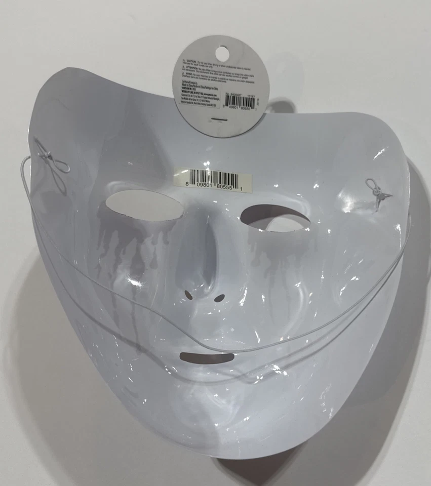 Vintage Bleeding Eyes Creepy Halloween White Mask Plastic - Image 2 of 3