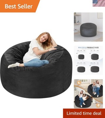 3FT Bean Bag Chair: 3' Bean Bags with Memory Foam Filled, Large Beanbag Chair...