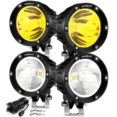 4x AUXBEAM 4'' Amber White LED Work Light Bar Pods Offroad Truck Driving Fog Lamp