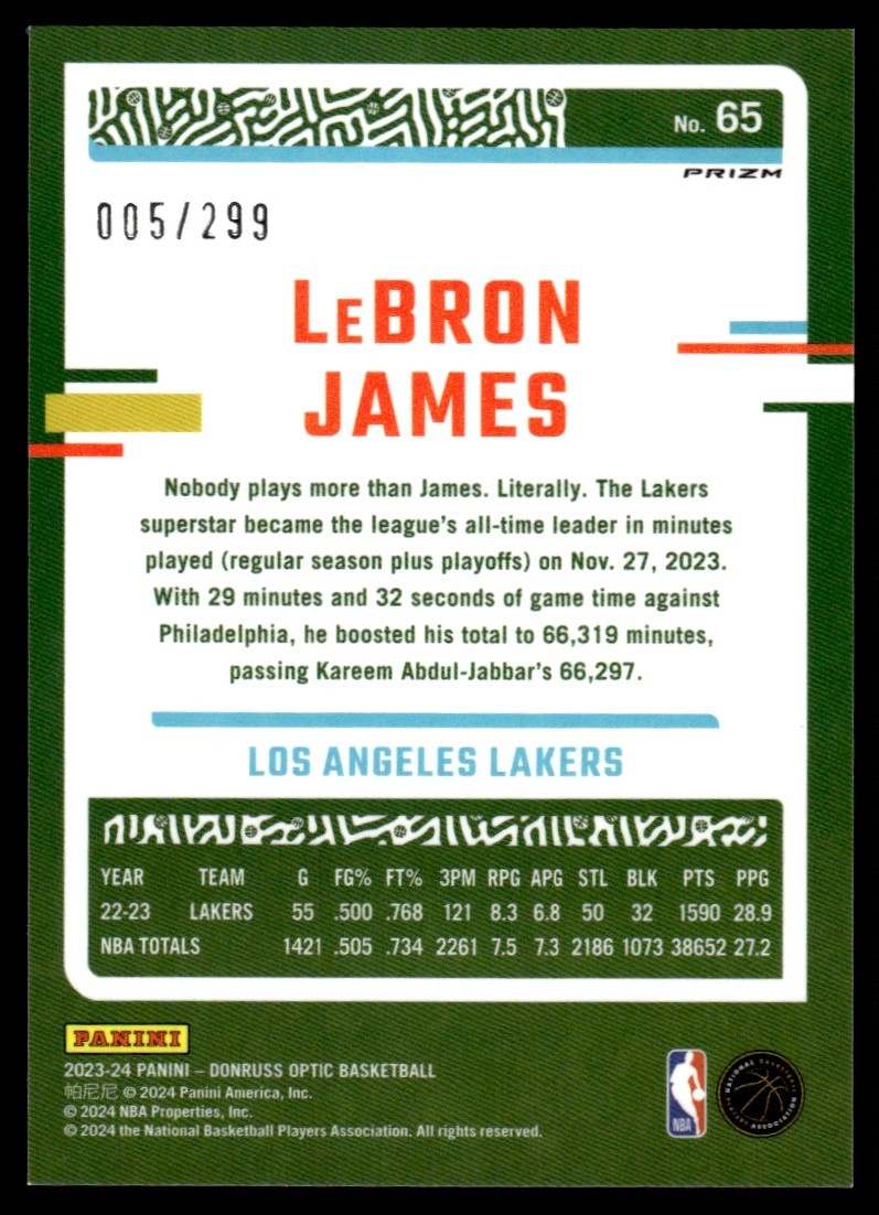その他 PANINI OPTIC LeBRON JAMES Ticket Red PANINI OPTIC LeBRON JAMES Ticket Red - メルカリ