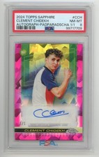 Clement Chidekh 2024 Topps Chrome Sapphire Padparadscha Rookie RC Auto 1/1 PSA 8