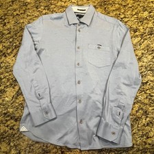 Ted Baker Button Down Shirt Men M Size 3 Light Blue London Long Sleeve Button Up