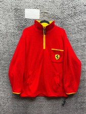 Vintage 1999 Scuderia Ferrari Quarter Zip Fleece Pullover Jacket Red Size XL