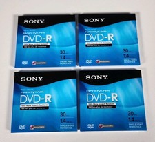  Lot Of 4 Brand NEW Sony Handycam DVD-R 1.4GB 30min Recordable Discs DMR30R1H