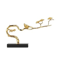 Bird Sculpture with Crystal Base Artistic Desk Figurine Compact for Homeowners