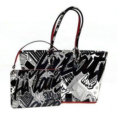 NO TARIFF Christian Louboutin Tote Bag Ca ba ta Black Patent leather 1066791