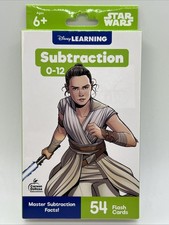 STAR WARS Disney Subtraction 0-12 Flash 5 4Card Children's Math Practice Set NEW