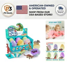 Dino Bath Bombs Gift Set: 6 Colorful Eggs with Surprises - Fun for Ages 6-8
