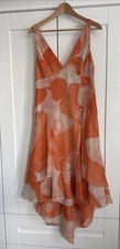 Halston Heritage Women’s Floaty Handkerchief Hem Dress Size Uk 12
