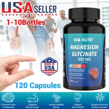 Magnesium Glycinate 500mg 120 Capsules For Sleep Stress Relief Support Bone USA