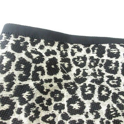 新品‼︎ Spick and Span オブラダLEOPARDPRNTSKIRT Spick & Span Mini Leopard Skirt 38 M White Ivory Black MN