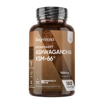 Ashwagandha KSM66 Extrakt - 180 Tabletten - 1500Mg - Indischer Ginseng - Vegan