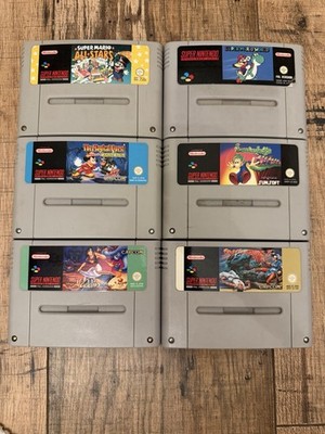 Verkaufe 6 Originale Super Nintendo SNES Spiele Als Paket Sammlung