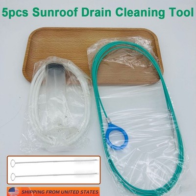 5pc Updated Sunroof Drain Cleaning Tool Kit Pipe Cleaner with Brush