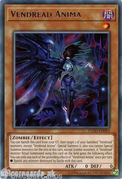 FLOD-EN083 Vendread Anima Rare 1st Edition Mint YuGiOh Card
