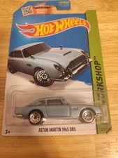 Hot Wheels Aston Martin 1963 DB5 Light Blue New #245 HW Workshop 2015 CFM03