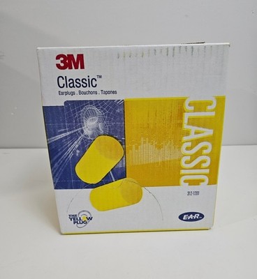 3M 312-1201 E-A-R Classic Disposable Yellow Foam Ear Plugs Box of 200 Pairs