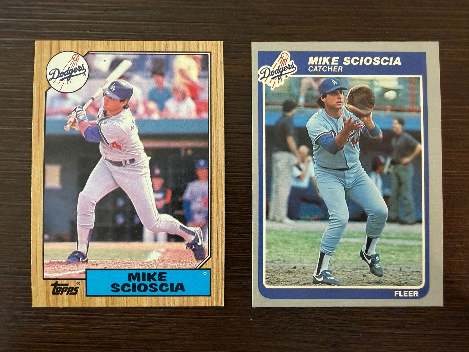 Mike Scioscia Baseball Card Lot - 1985 Fleer #385, 1987 Topps #144