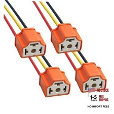 H4 HB2 9003 Wiring Harness Head Light Socket, H4 Pigtail Car Light Socket, 4PCS