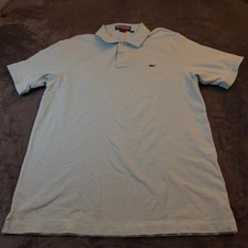 Vineyard Vines Light Blue Whale Logo Short Sleeve Polo Shirt Mens Medium