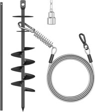 Dog Tie Out Stake, Dog Lead Stake Heavy Duty for Large Dogs up to 210 lbs, Gr...