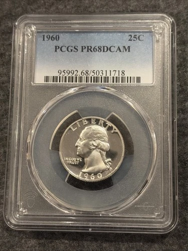 1960 PCGS PR68DCAM Proof Washington Quarter Silver Deep Cameo