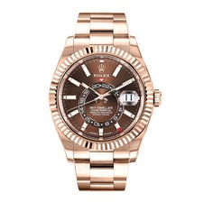 Rolex Sky-Dweller Watch 42MM Brown Index Hour Markers Dial Rose Gold