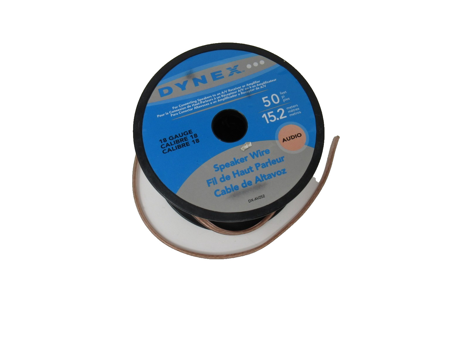 Dynex 18 Gauge Speaker Wire DX-AV252 Partial 50 Foot Roll