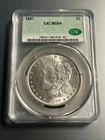 1887 $1 CAC MS64 Silver Morgan Dollar In CAC Holder